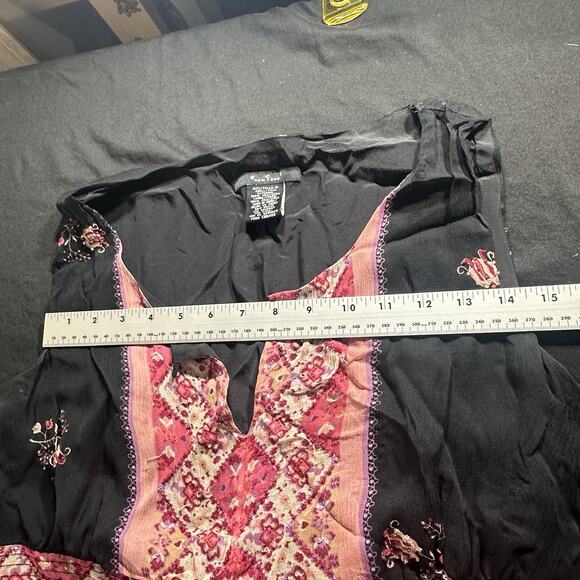 VINTAGE ECI New York Silk A-Line Dress Women Size 8 Beaded Sheer - Picture 5 of 6